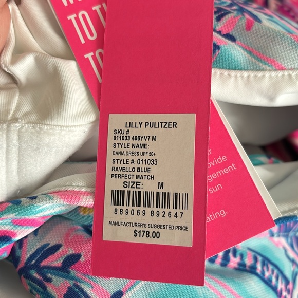 NWT Lilly Pulitzer UPF 50+ Luxletic Dania Dress size medium in ravello blue - Picture 5 of 6